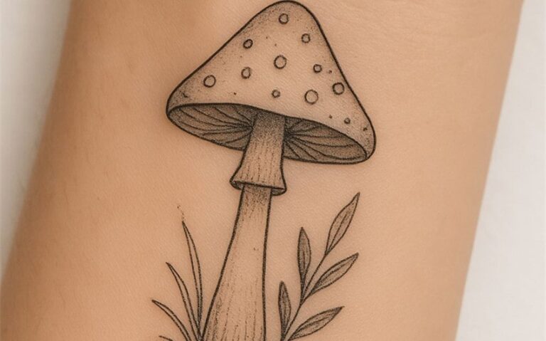simple mushroom tattoo ideas
